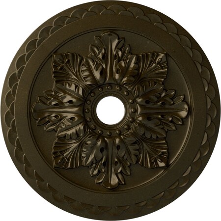 Ekena Millwork Bordeaux Deluxe Ceiling Medallion (Fits Canopies up to 4"), 23 5/8"OD x 3"ID x 2"P, Green Gold CM23BOGGS
